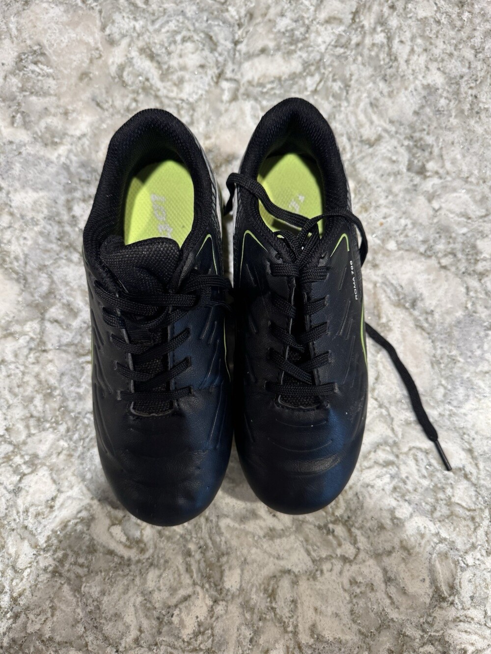 Lotto Black Soccer Cleats with Neon Green Accents